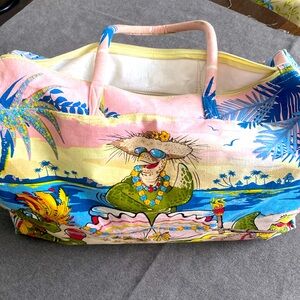 Capellli Large beach or daily Vintage duffel carryon bag Turtle Summer Vacation